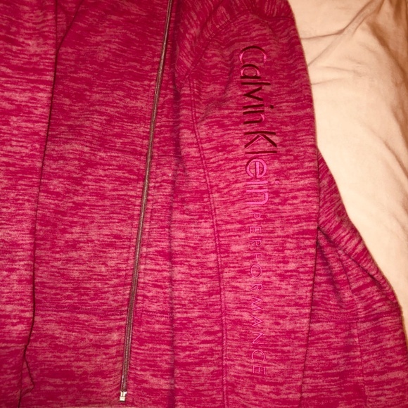 Just in Pink Marled Calvin Klein Performance zip up fleece with hood. - Picture 10 of 10
